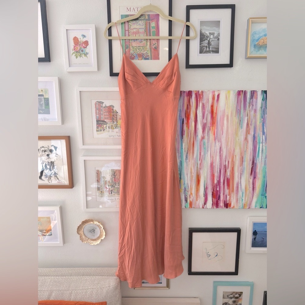 Zimmermann Winsome Satin Slip Midi Dress in Dusty Rose - Picture 9 of 11
